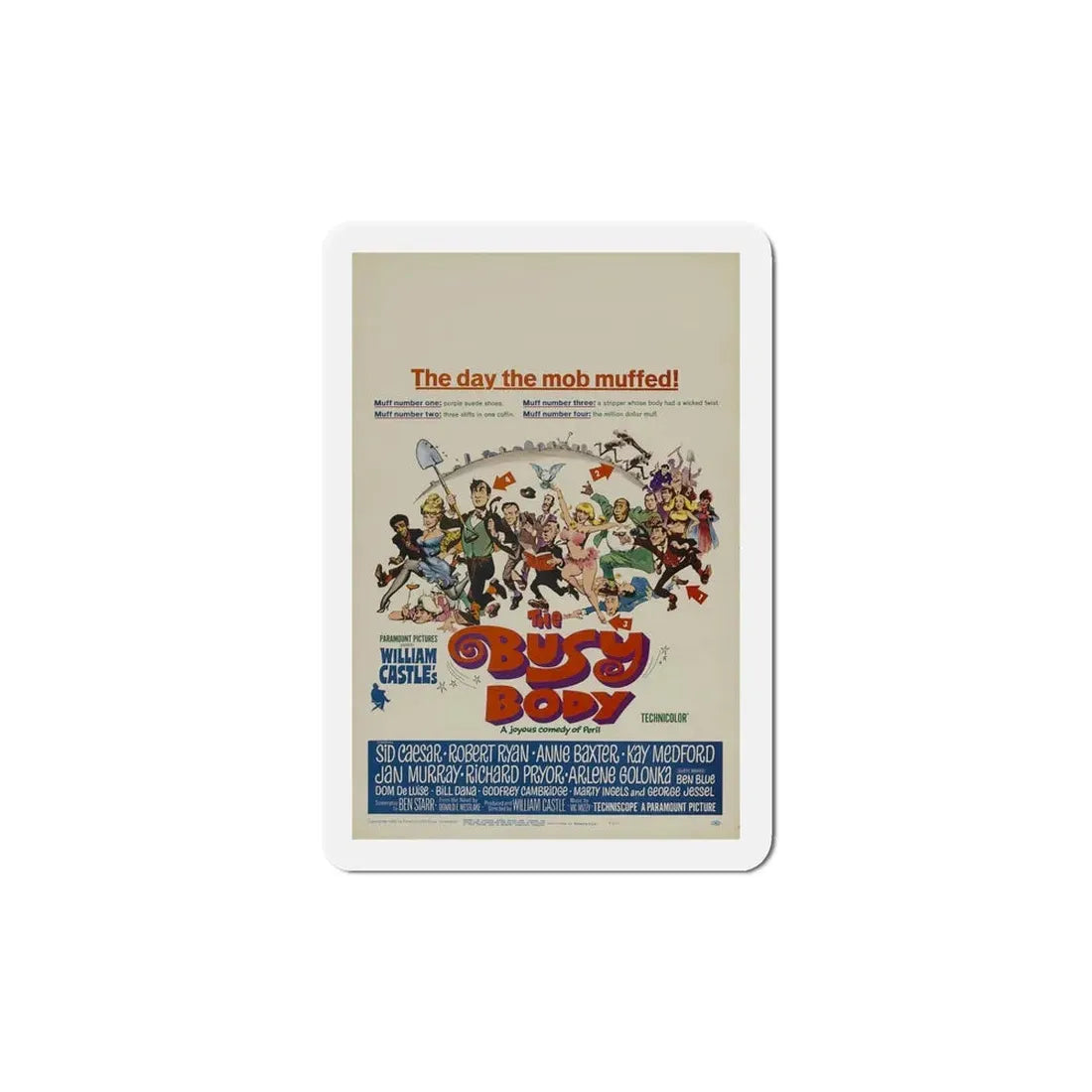 The Busy Body 1967 Movie Poster Refrigerator Magnet 5 Inch - The Sticker Space
