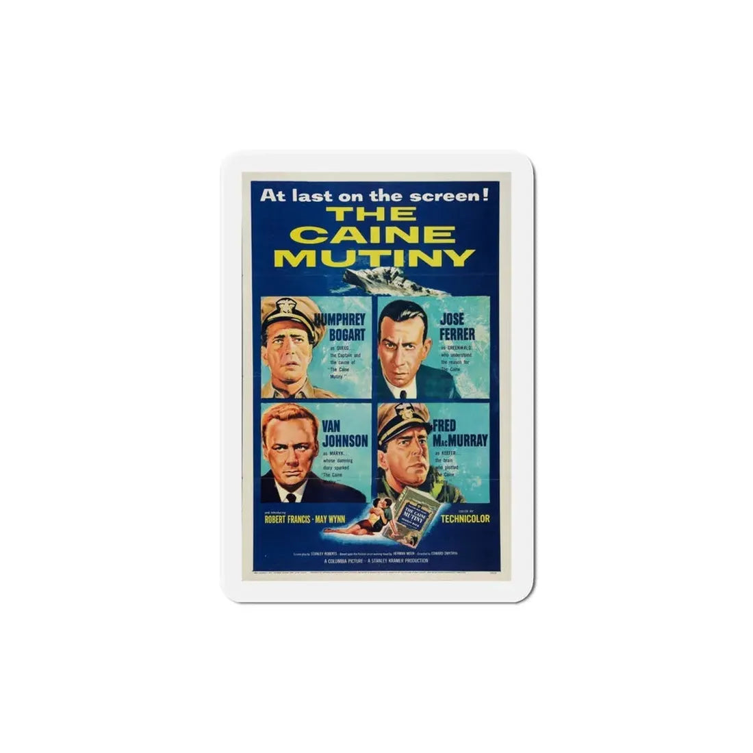 The Caine Mutiny 1954 Movie Poster Refrigerator Magnet 6 Inch - The Sticker Space