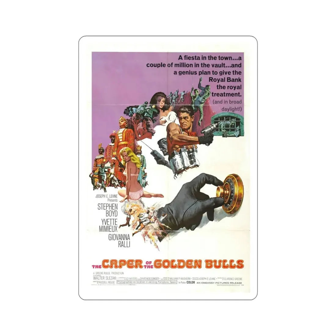 The Caper of the Golden Bulls 1967 Movie Poster STICKER Vinyl Die-Cut Decal 5 Inch - The Sticker Space