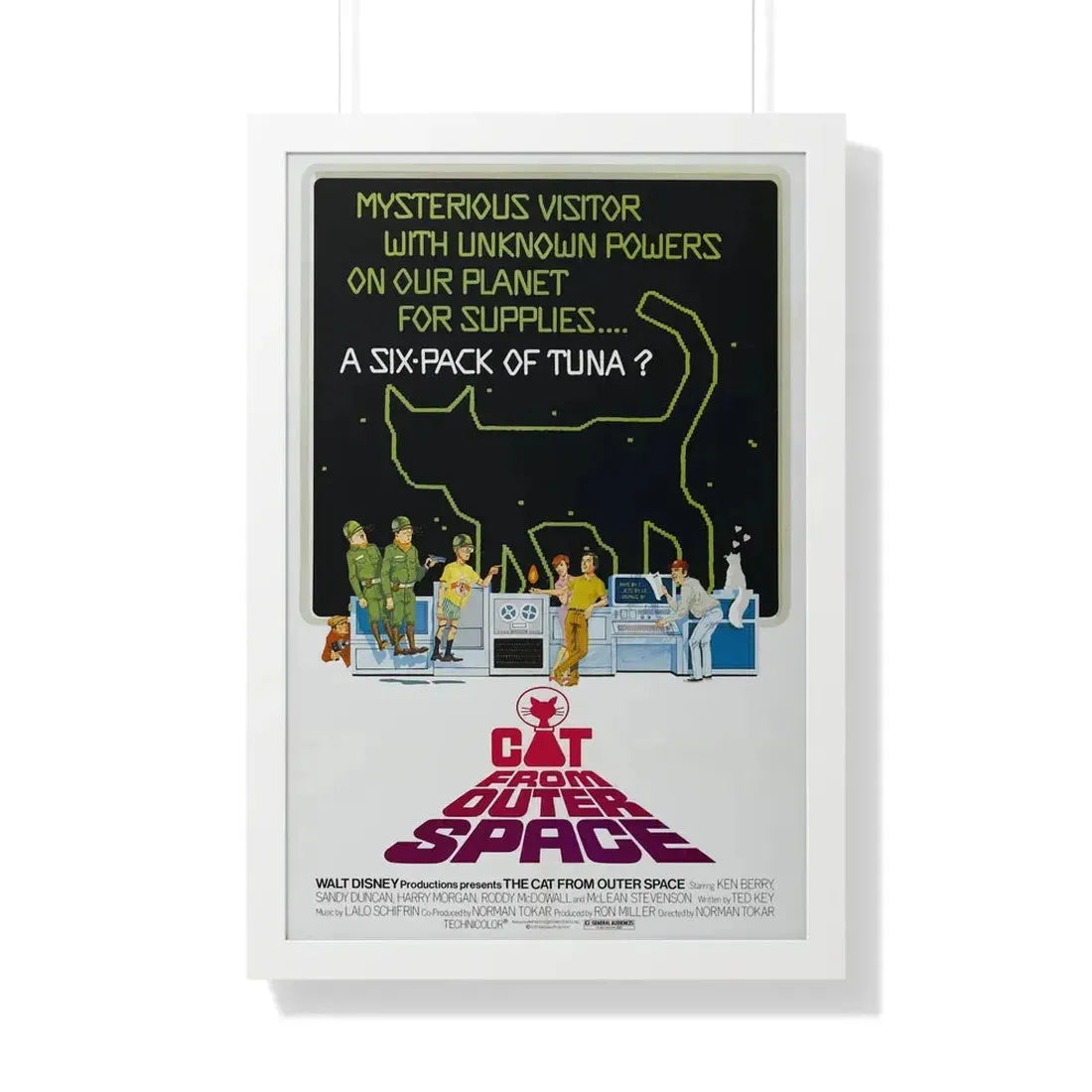 THE CAT FROM OUTER SPACE 1978 - Framed Movie Poster 20" x 30" White - The Sticker Space