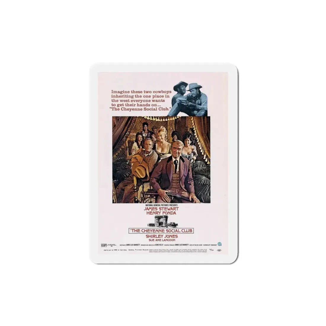 The Cheyenne Social Club 1970 Movie Poster Refrigerator Magnet 3 Inch - The Sticker Space