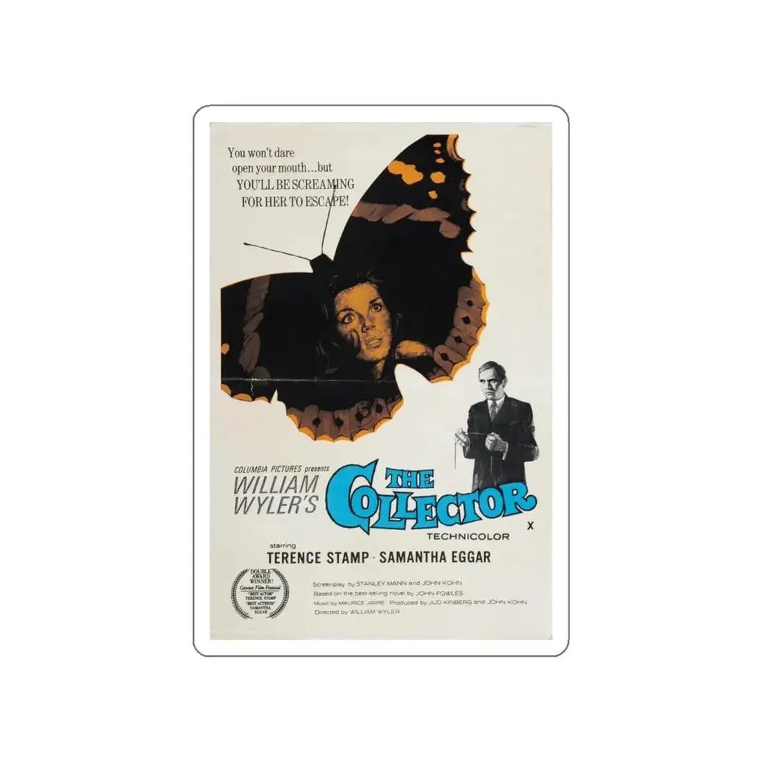 THE COLLECTOR (UK) 1965 Movie Poster STICKER Vinyl Die-Cut Decal 5 Inch - The Sticker Space