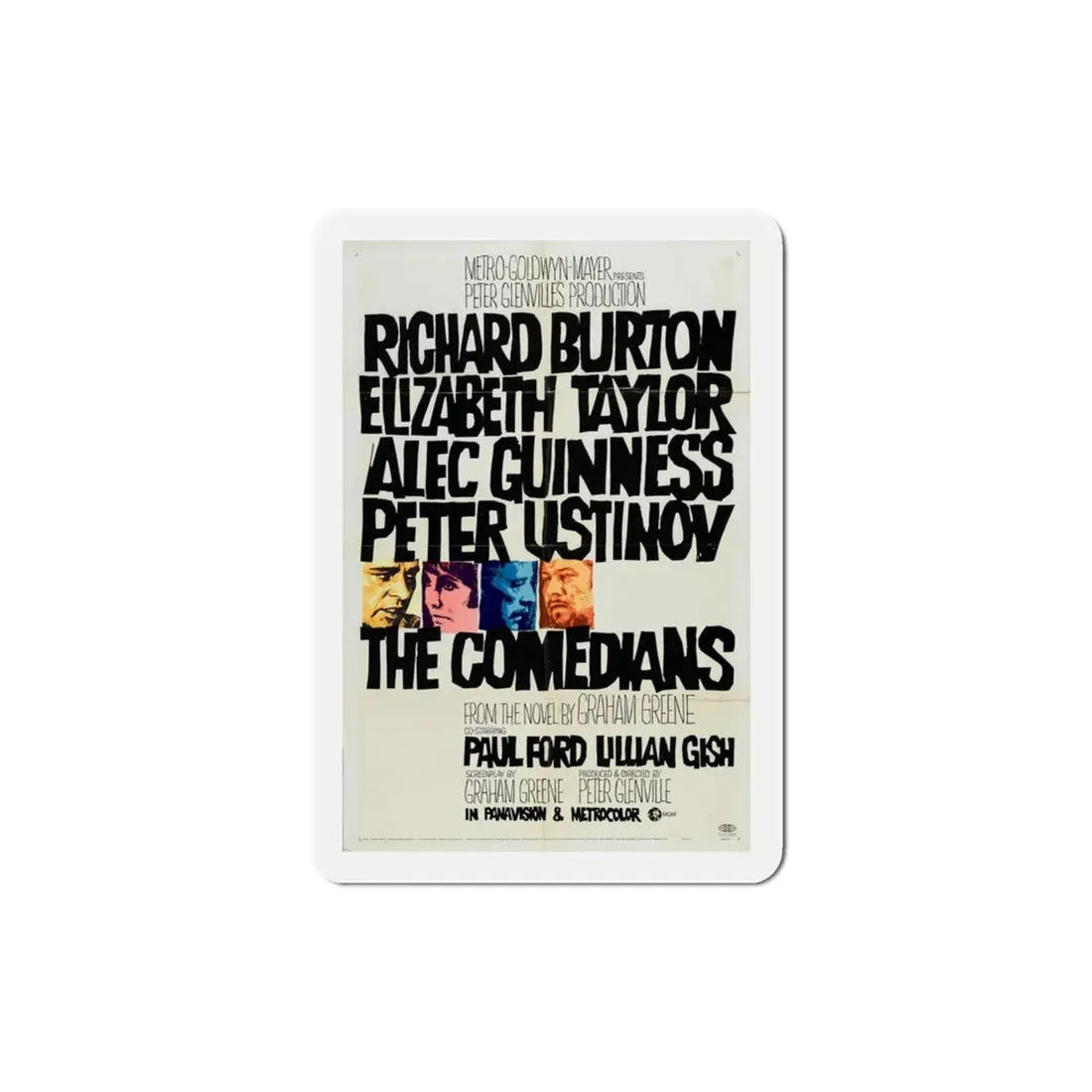 The Comedians 1967 Movie Poster Refrigerator Magnet 3 Inch - The Sticker Space