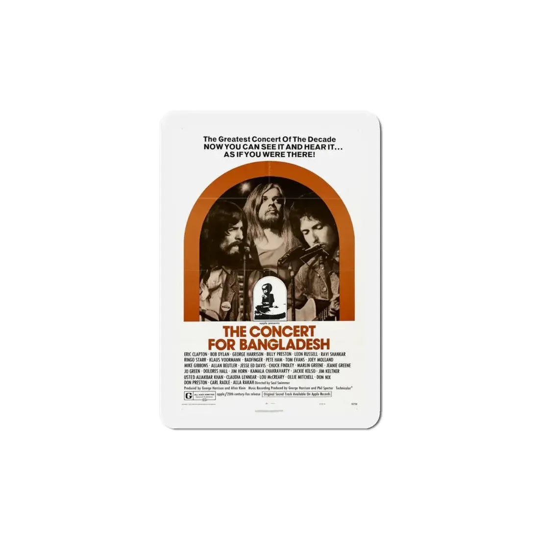 The Concert for Bangladesh 1972 Movie Poster Refrigerator Magnet 6 Inch - The Sticker Space