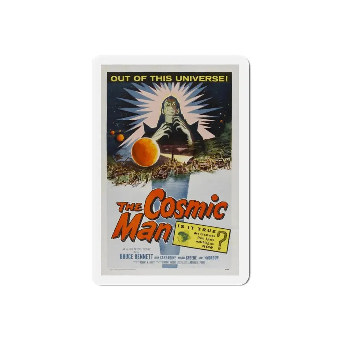 THE COSMIC MAN 1959 Movie Poster - Refrigerator Magnet 5 Inch Die-Cut - The Sticker Space