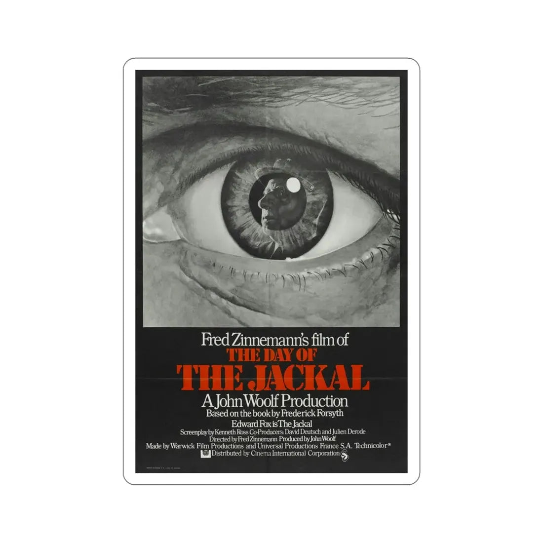 The Day of the Jackal 1973 Movie Poster STICKER Vinyl Die-Cut Decal 5 Inch - The Sticker Space
