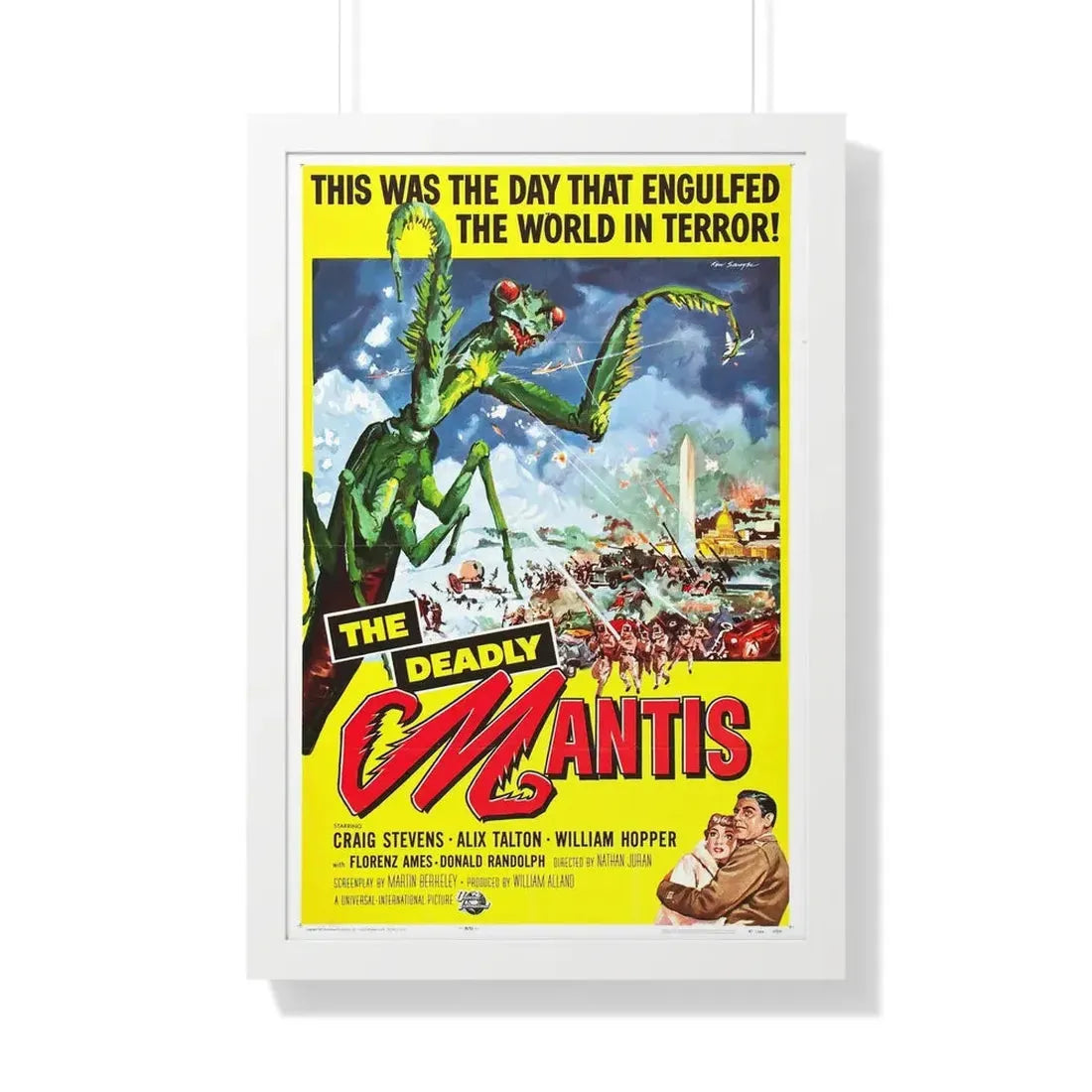 THE DEADLY MANTIS 1957 - Framed Movie Poster 20" x 30" White - The Sticker Space