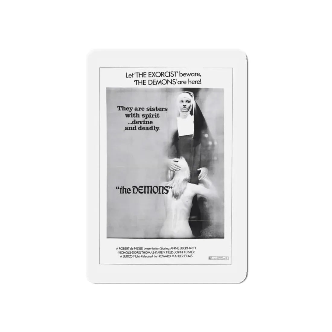 THE DEMONS 1985 Movie Poster - Refrigerator Magnet 5 Inch Die-Cut - The Sticker Space