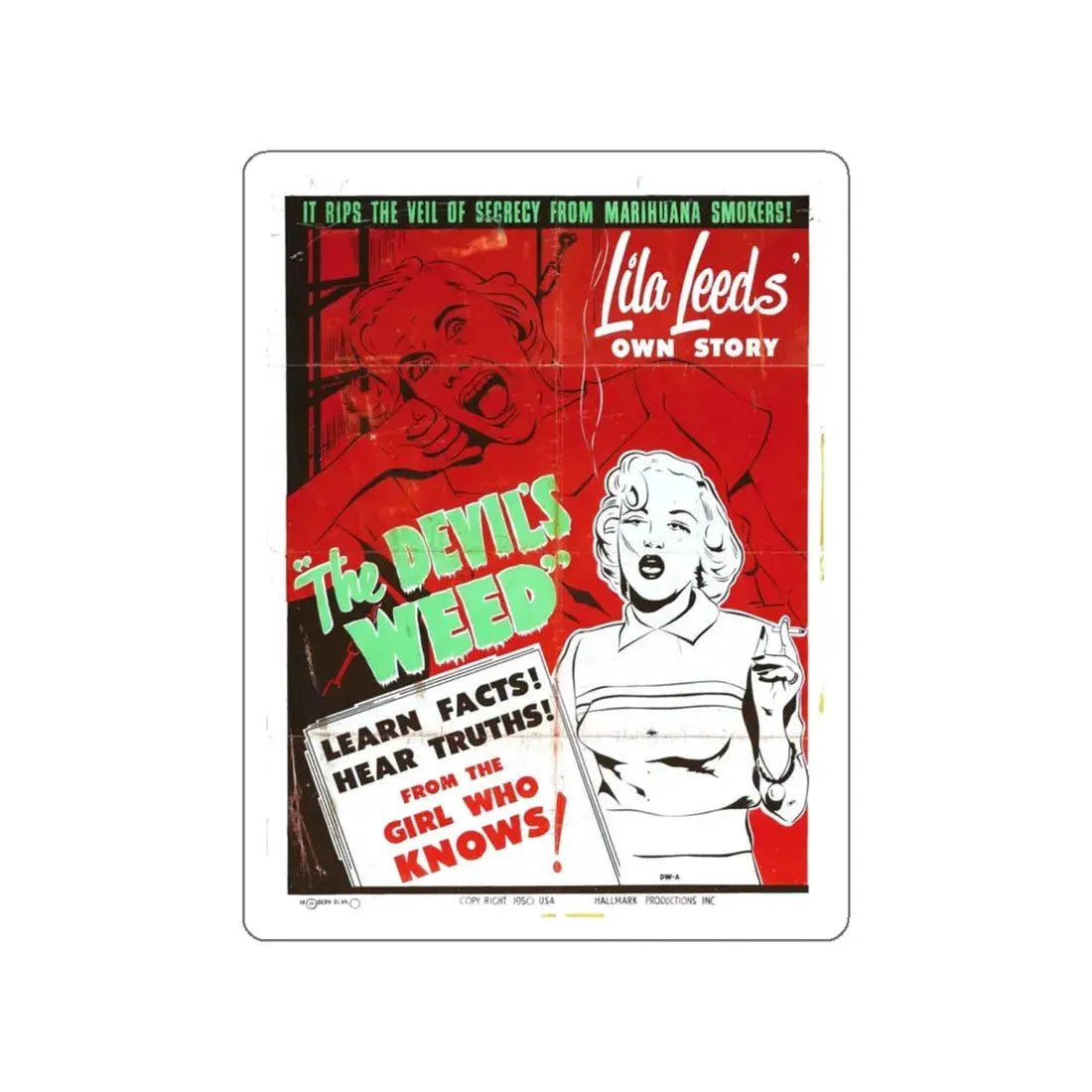 THE DEVIL'S WEED 1949 Movie Poster STICKER Vinyl Die-Cut Decal 5 Inch - The Sticker Space