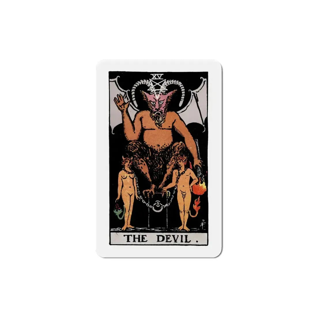The Devil (Tarot Card) Refrigerator Magnet 6 Inch - The Sticker Space