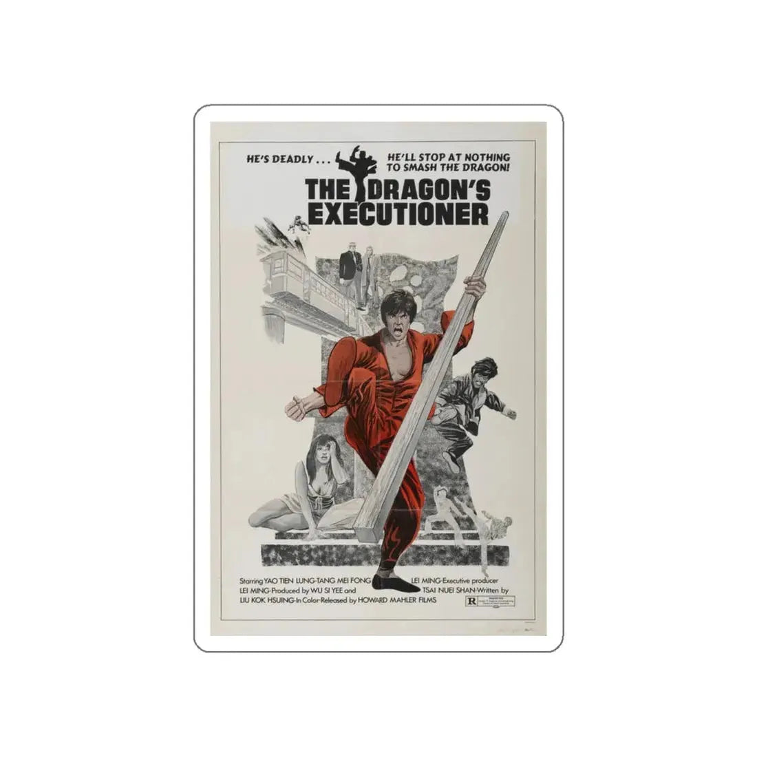 THE DRAGON'S EXECUTIONER 1972 Movie Poster STICKER Vinyl Die-Cut Decal 5 Inch - The Sticker Space