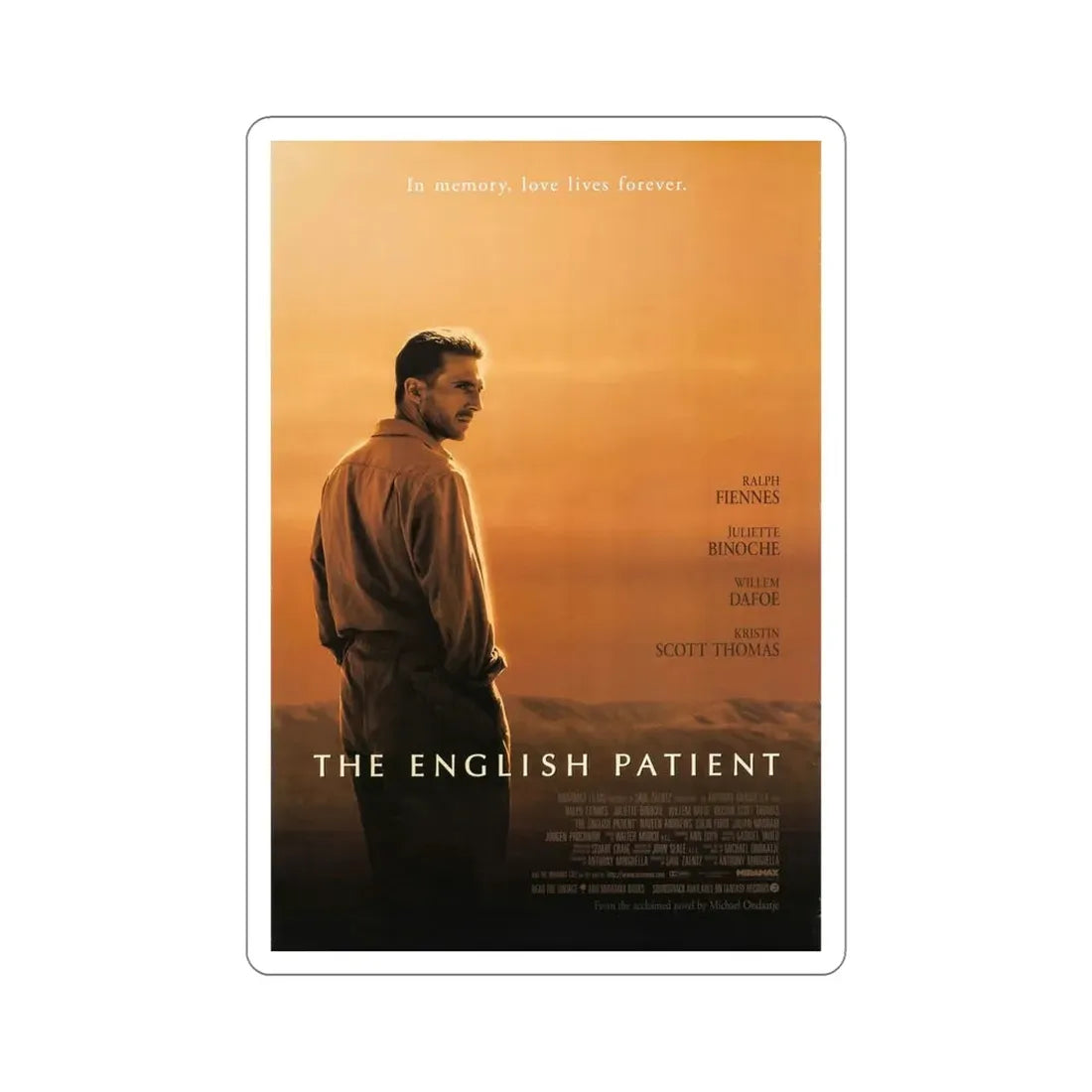The English Patient 1996 Movie Poster STICKER Vinyl Die-Cut Decal 5 Inch - The Sticker Space