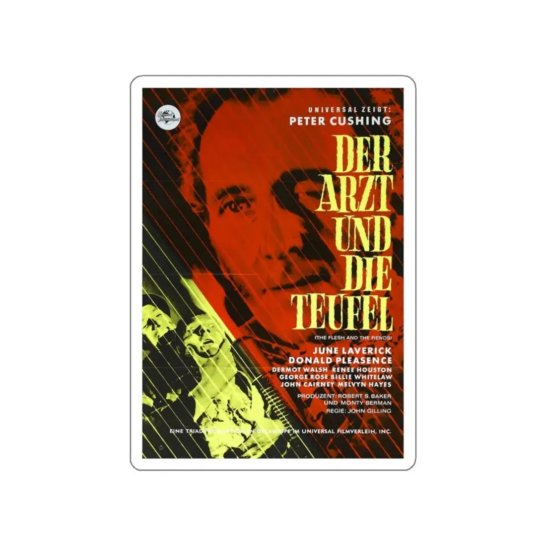 THE FLESH AND THE FIENDS (GERMAN) 1960 Movie Poster STICKER Vinyl Die-Cut Decal 5 Inch - The Sticker Space