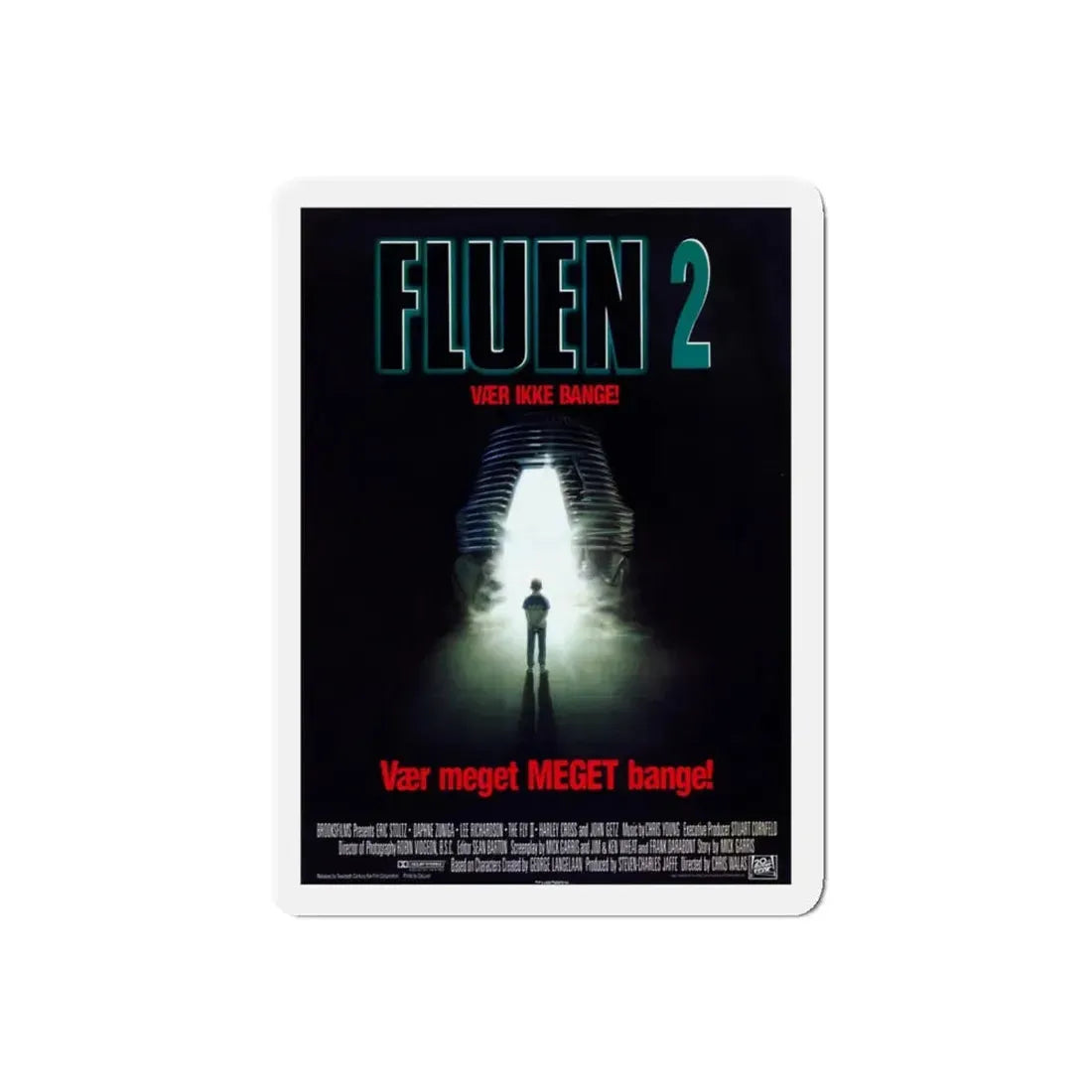 THE FLY II (DANISH) 1989 Movie Poster - Refrigerator Magnet 5 Inch Die-Cut - The Sticker Space