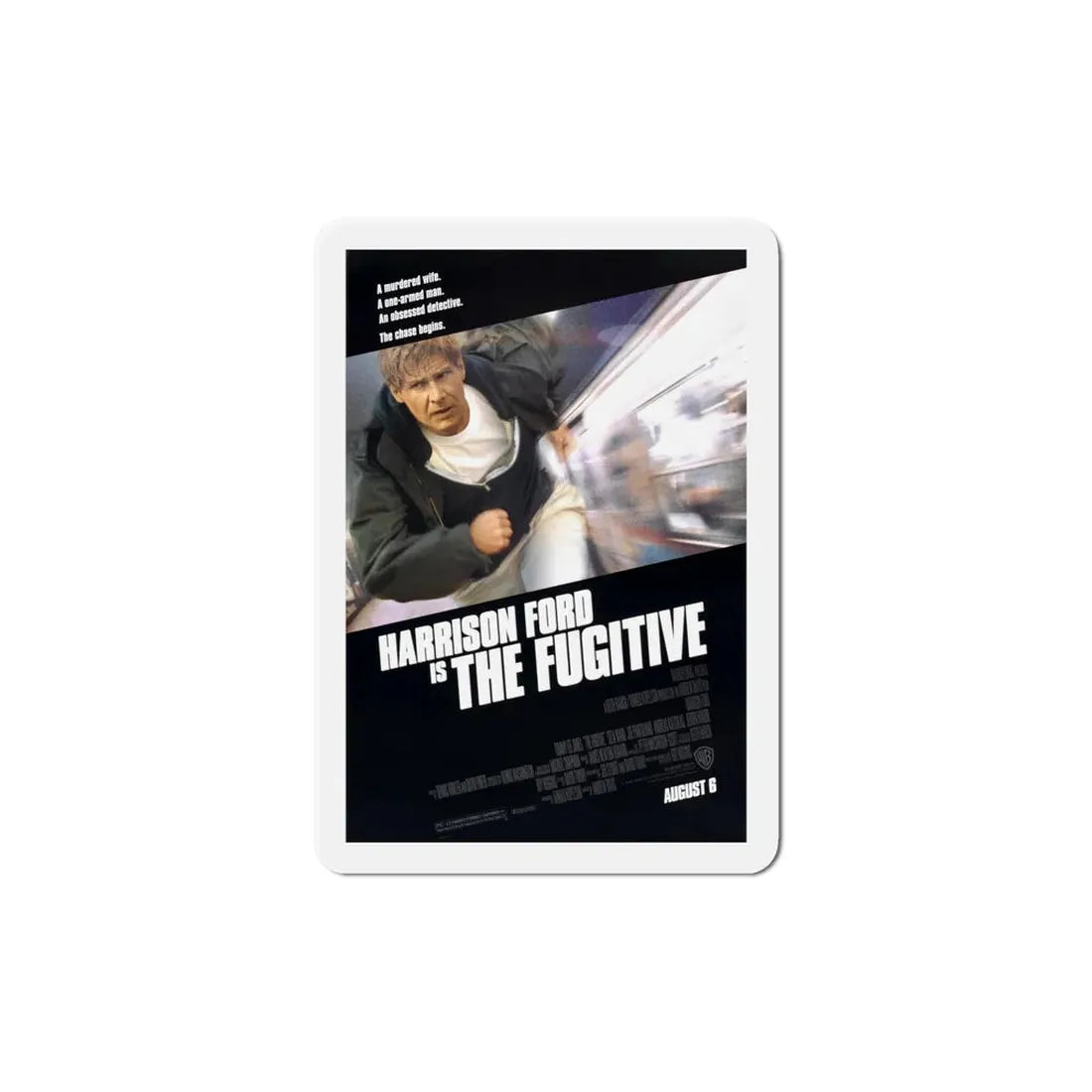 The Fugitive 1993 Movie Poster Refrigerator Magnet 6 Inch - The Sticker Space