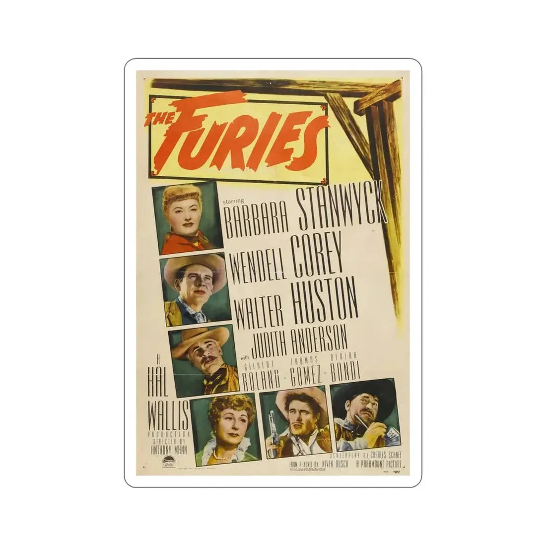 The Furies 1950 Movie Poster STICKER Vinyl Die-Cut Decal 5 Inch - The Sticker Space