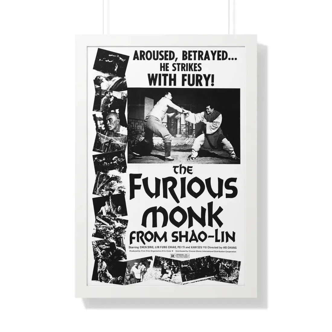 THE FURIOUS MONK FROM SHAO-LIN 1974 - Framed Movie Poster 20" x 30" White - The Sticker Space