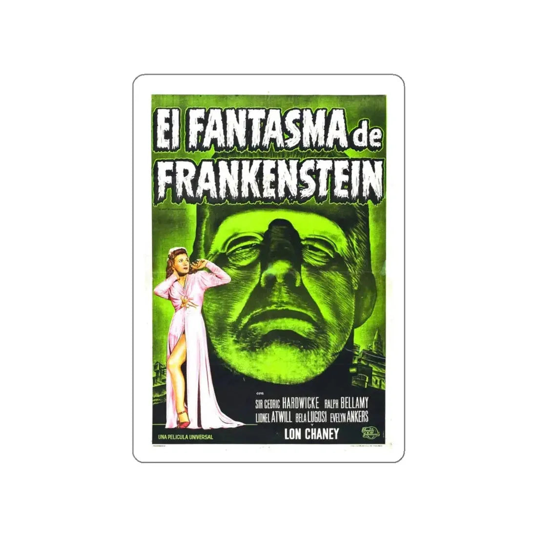 THE GHOST OF FRANKENSTEIN (SPANISH) 1942 Movie Poster STICKER Vinyl Die-Cut Decal 5 Inch - The Sticker Space