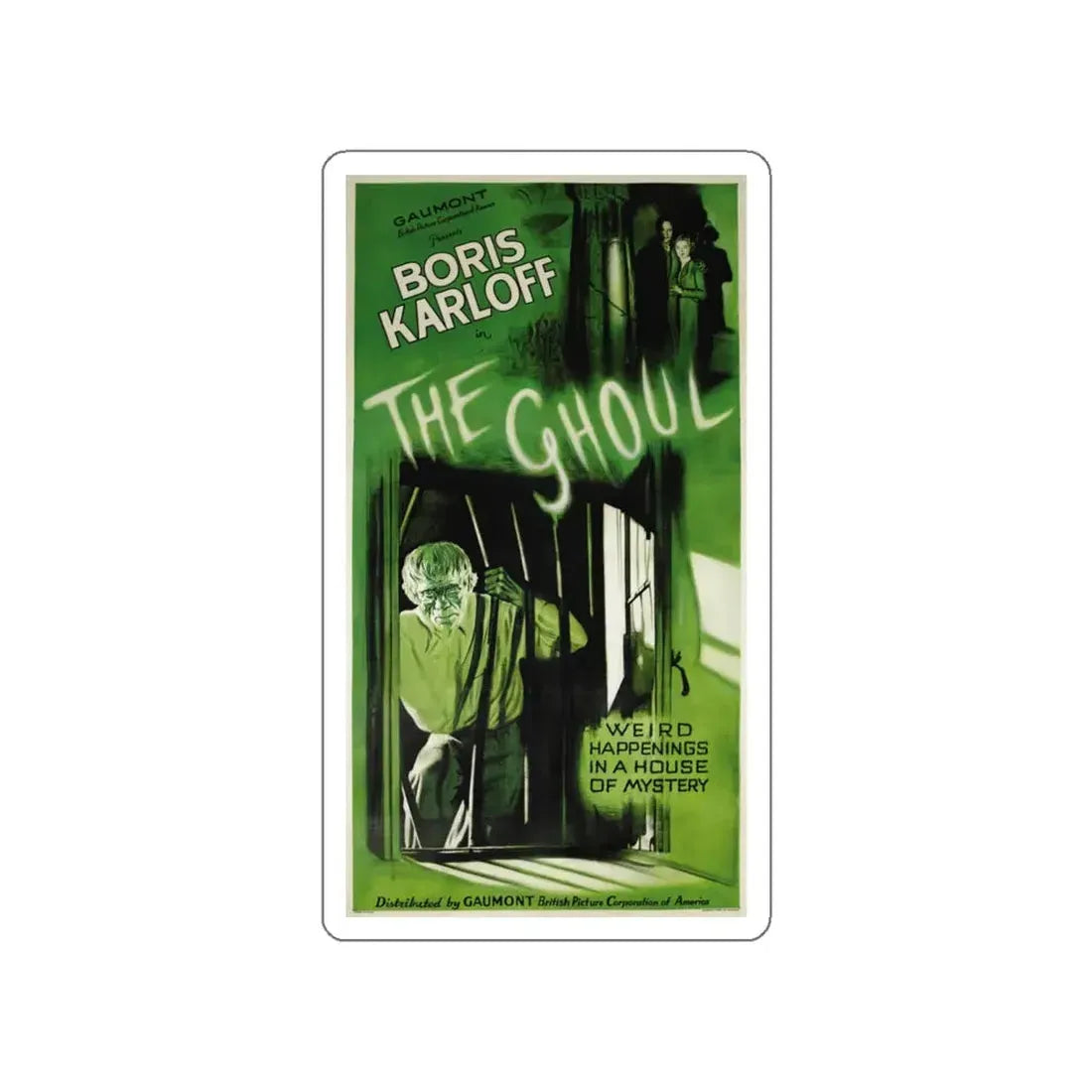 THE GHOUL (KARLOFF) 1933 Movie Poster STICKER Vinyl Die-Cut Decal 5 Inch - The Sticker Space