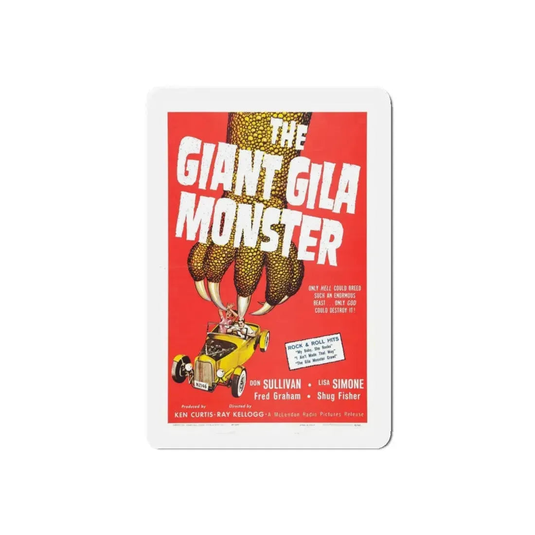 THE GIANT GILA MONSTER 1959 Movie Poster - Refrigerator Magnet 5 Inch Die-Cut - The Sticker Space