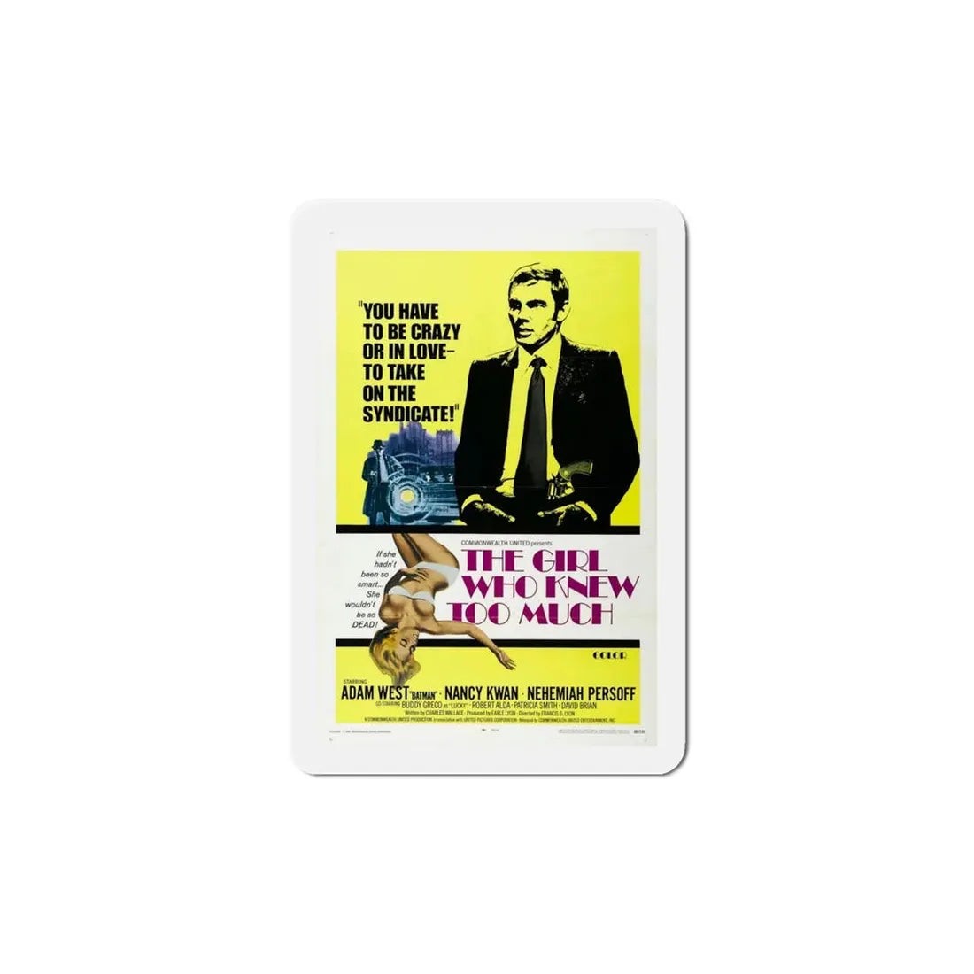 The Girl Who Knew Too Much 1969 Movie Poster Refrigerator Magnet 6 Inch - The Sticker Space