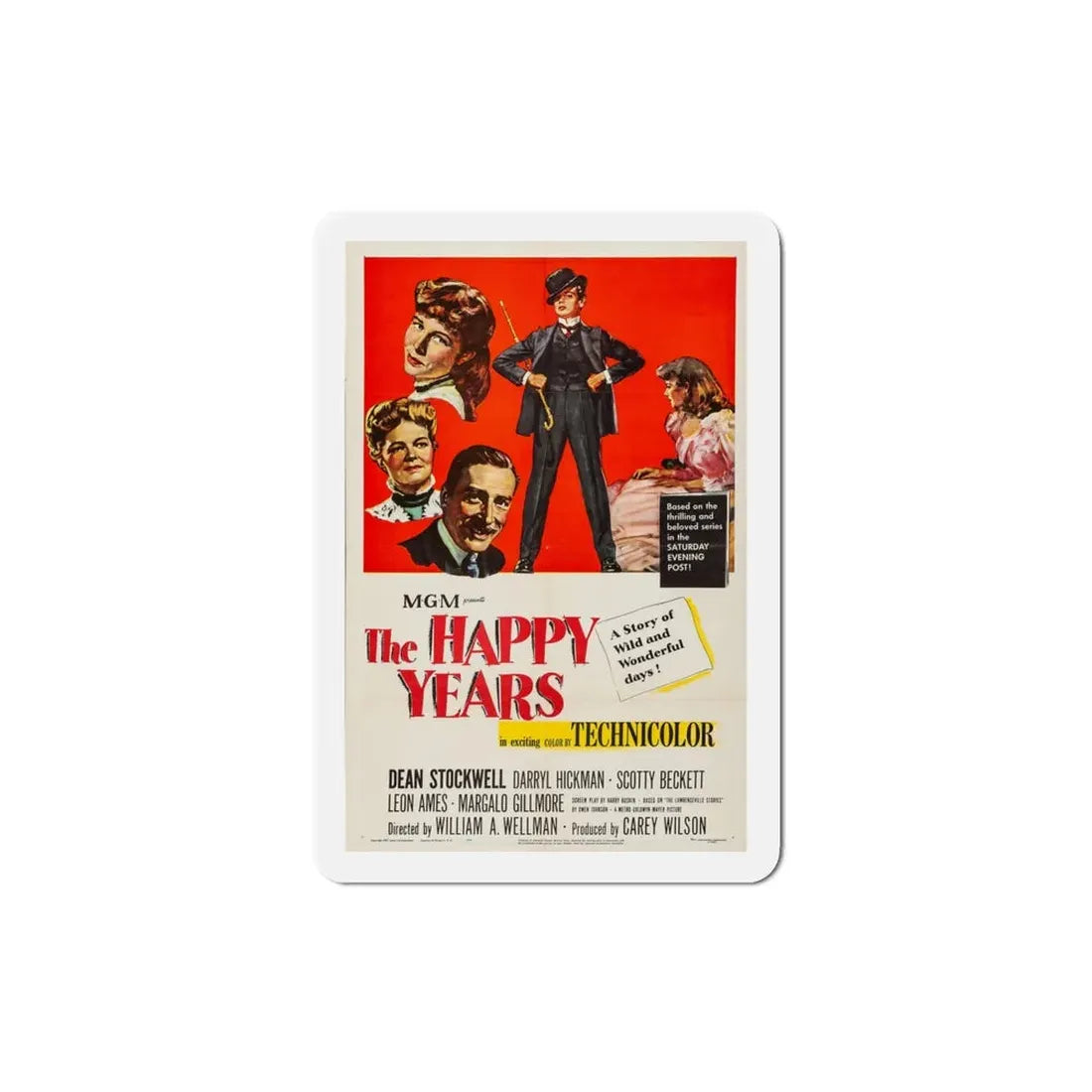 The Happy Years 1950 Movie Poster Refrigerator Magnet 4 Inch - The Sticker Space