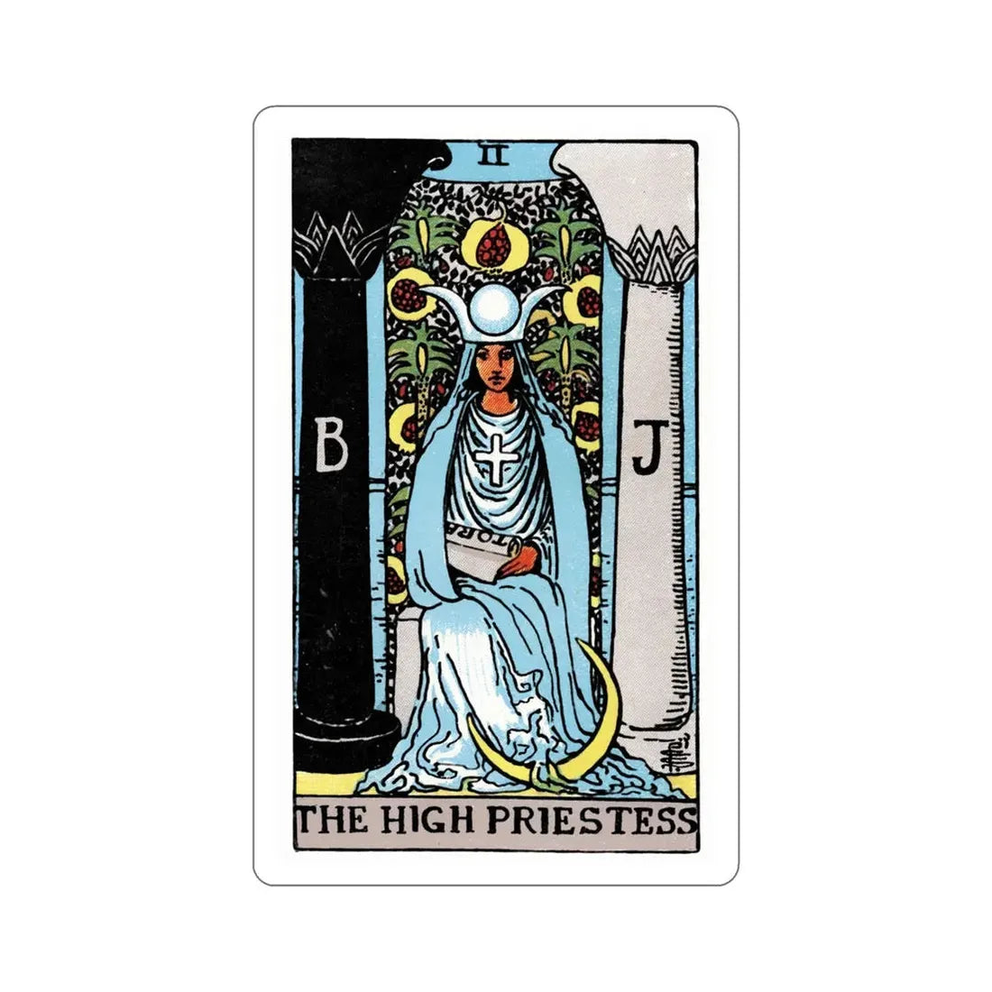The High Priestess (Rider Waite Tarot Deck) STICKER Vinyl Die-Cut Decal 5 Inch - The Sticker Space