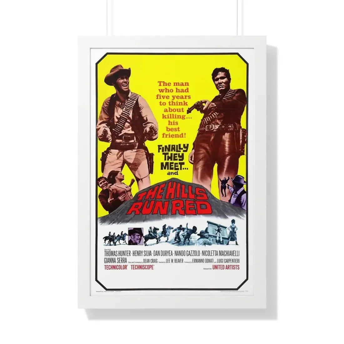 THE HILLS RUN RED (RIVER OF DOLLARS) 1966 - Framed Movie Poster 20" x 30" White - The Sticker Space