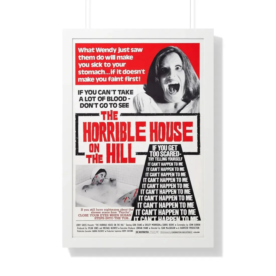 THE HORRIBLE HOUSE ON THE HILL (DEVIL TIMES FIVE) 1976 - Framed Movie Poster 20" x 30" White - The Sticker Space