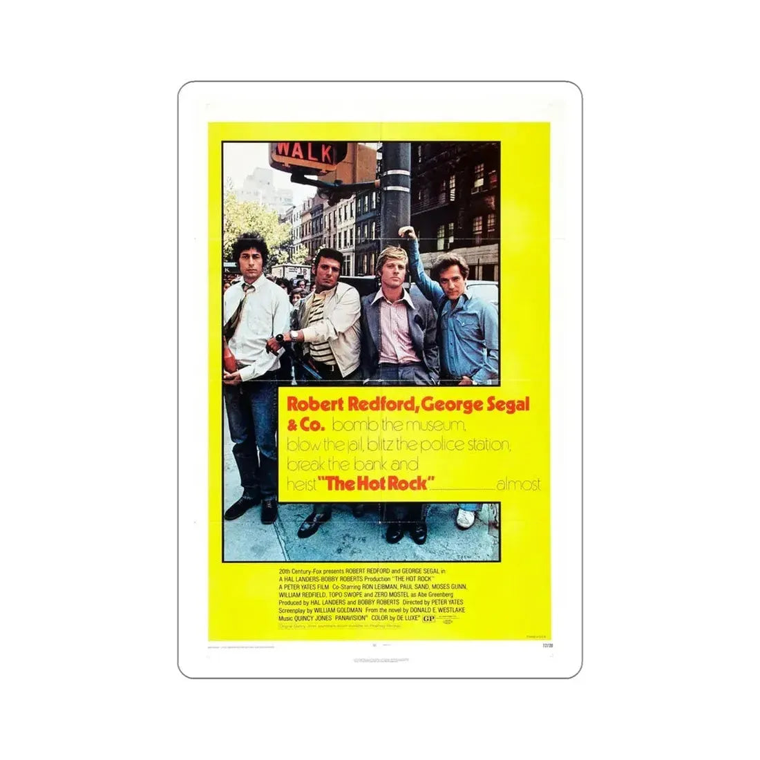 The Hot Rock 1972 Movie Poster STICKER Vinyl Die-Cut Decal 5 Inch - The Sticker Space