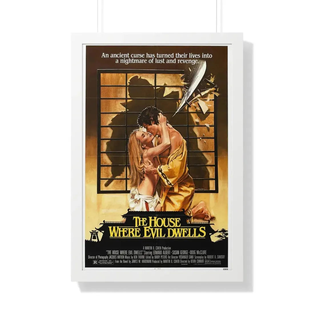 THE HOUSE WHERE EVIL DWELLS 1982 - Framed Movie Poster 20" x 30" White - The Sticker Space