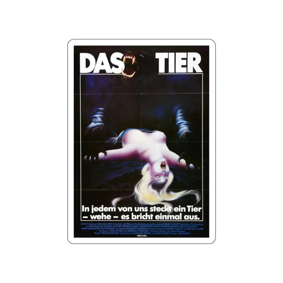 THE HOWLING (GERMAN) 1981 Movie Poster STICKER Vinyl Die-Cut Decal 5 Inch - The Sticker Space