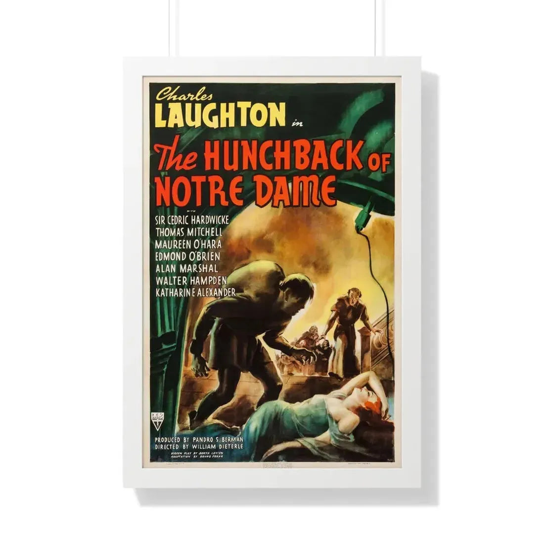 THE HUNCHBACK OF NOTRE DAME 1939 - Framed Movie Poster 20" x 30" White - The Sticker Space
