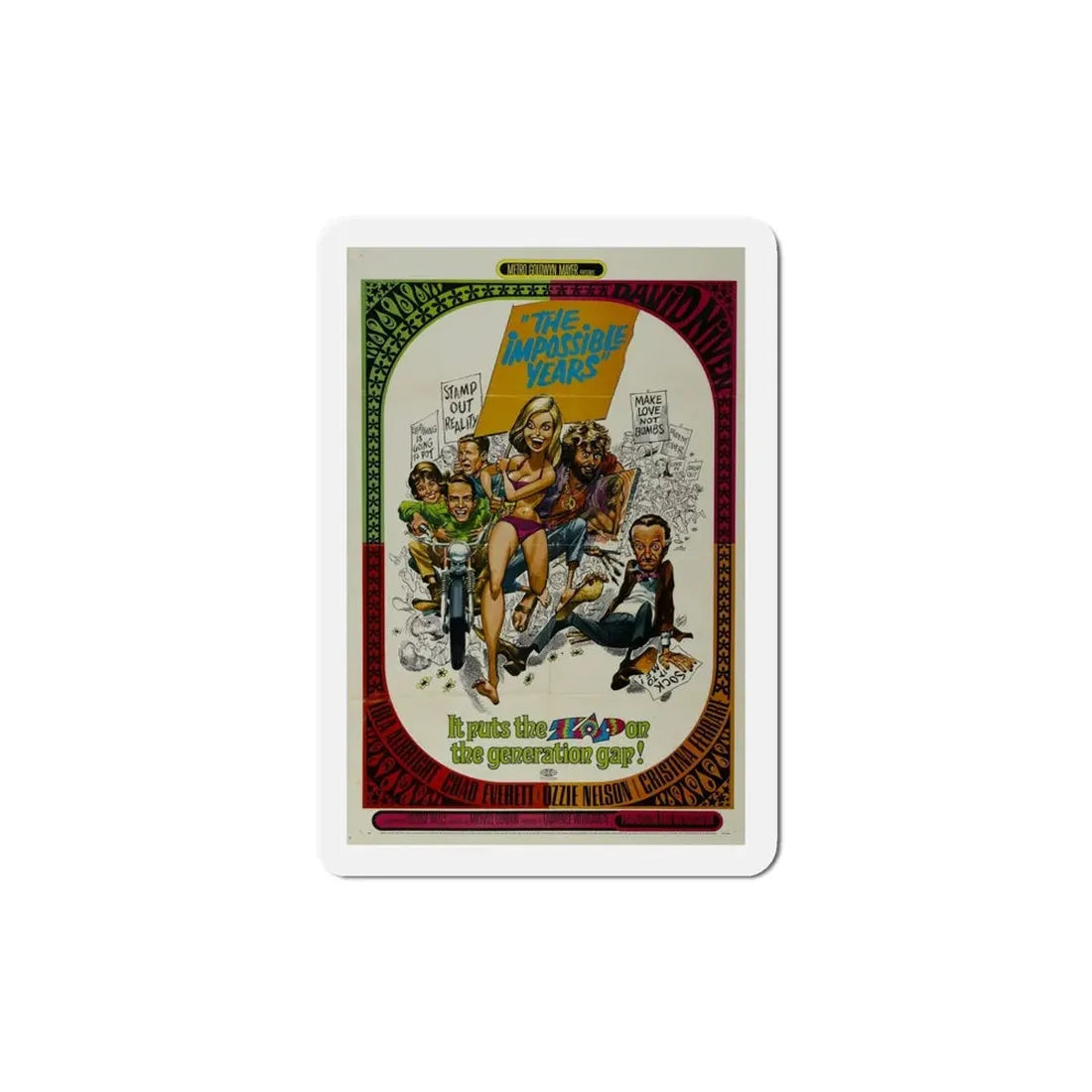 The Impossible Years 1968 Movie Poster Refrigerator Magnet 4 Inch - The Sticker Space