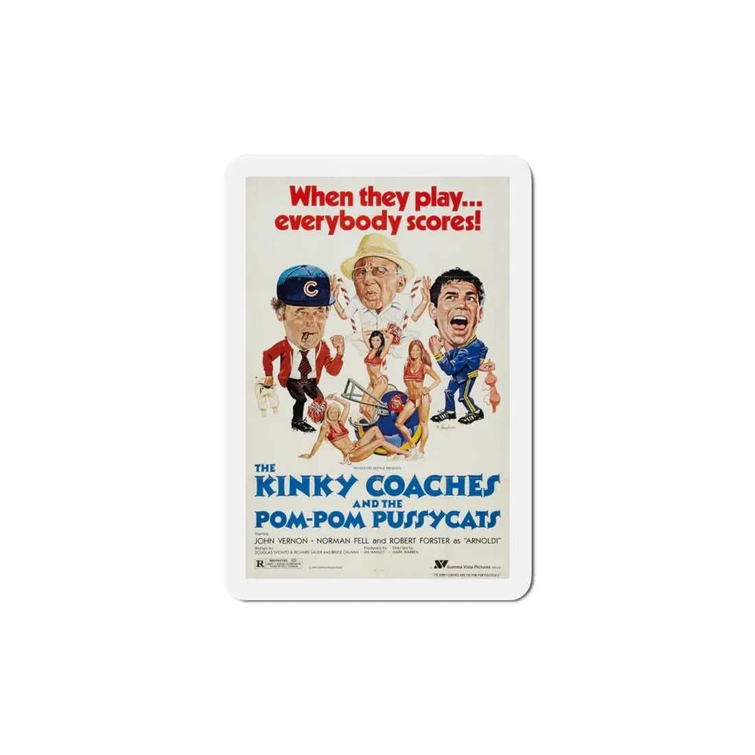 The Kinky Coaches and the Pom Pom Pussycats 1981 Movie Poster Refrigerator Magnet 6 Inch - The Sticker Space