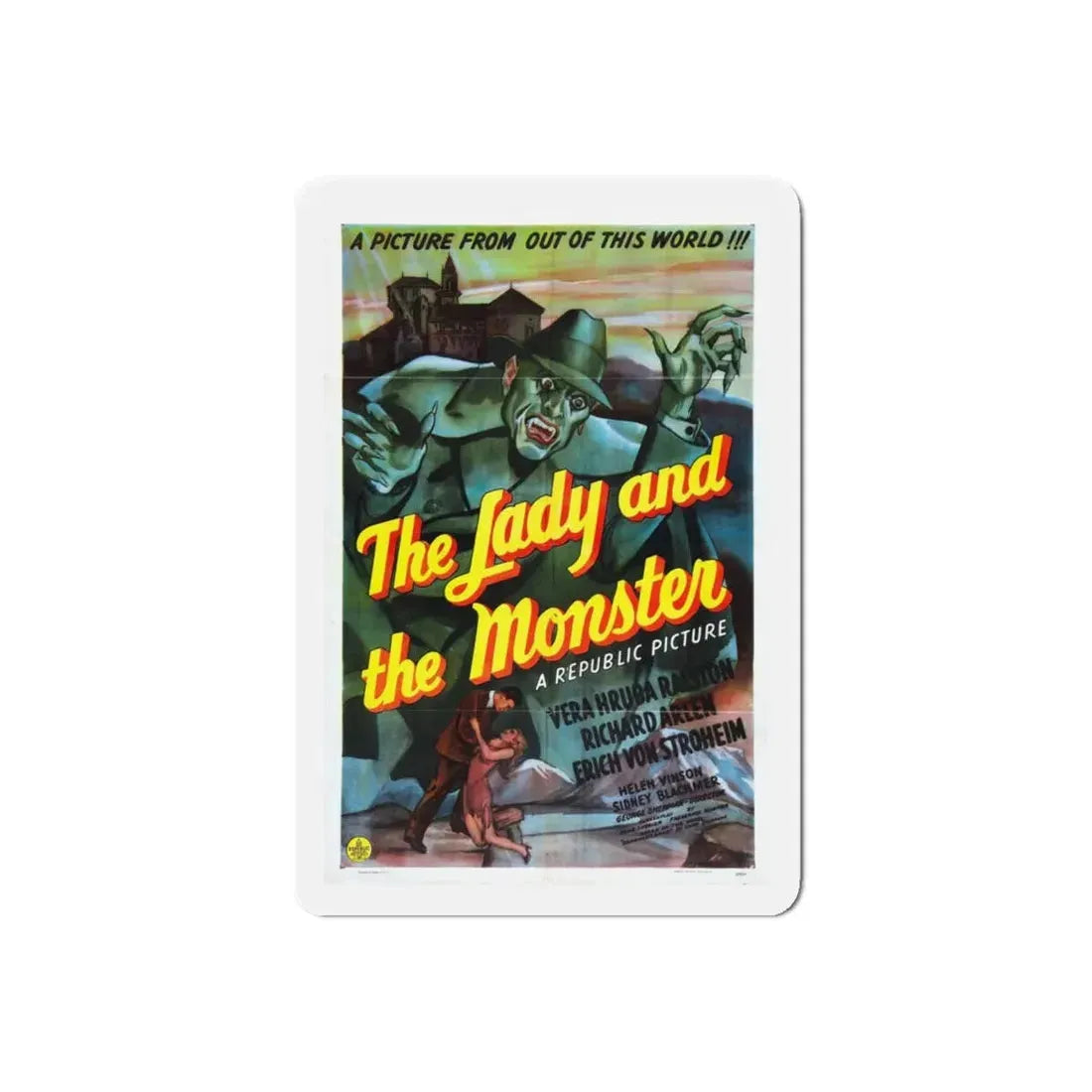 THE LADY AND THE MONSTER 1944 Movie Poster - Refrigerator Magnet 5 Inch Die-Cut - The Sticker Space