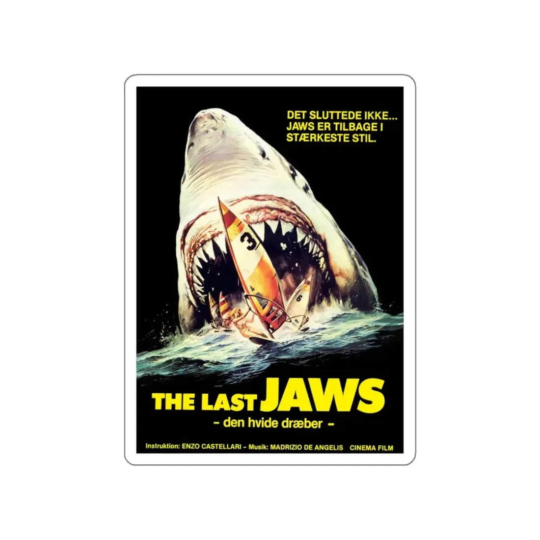 THE LAST JAWS (DANISH) 1981 Movie Poster STICKER Vinyl Die-Cut Decal 5 Inch - The Sticker Space