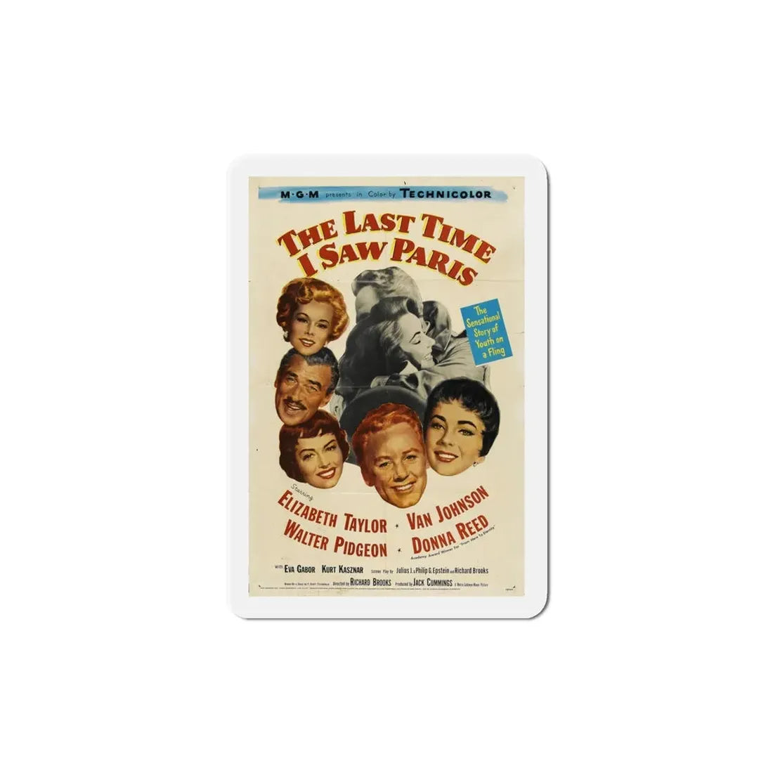 The Last Time I Saw Paris 1954 Movie Poster Refrigerator Magnet 6 Inch - The Sticker Space