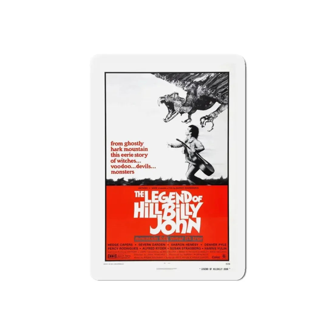 THE LEGEND OF HILLBILLY JOHN 1972 Movie Poster - Refrigerator Magnet 5 Inch Die-Cut - The Sticker Space