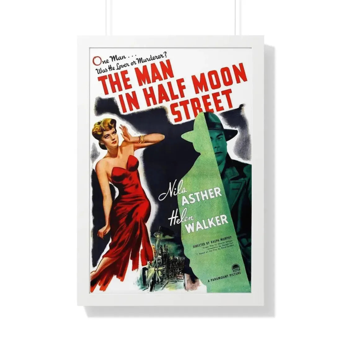 THE MAN IN HALF MOON STREET 1945 - Framed Movie Poster 20" x 30" White - The Sticker Space