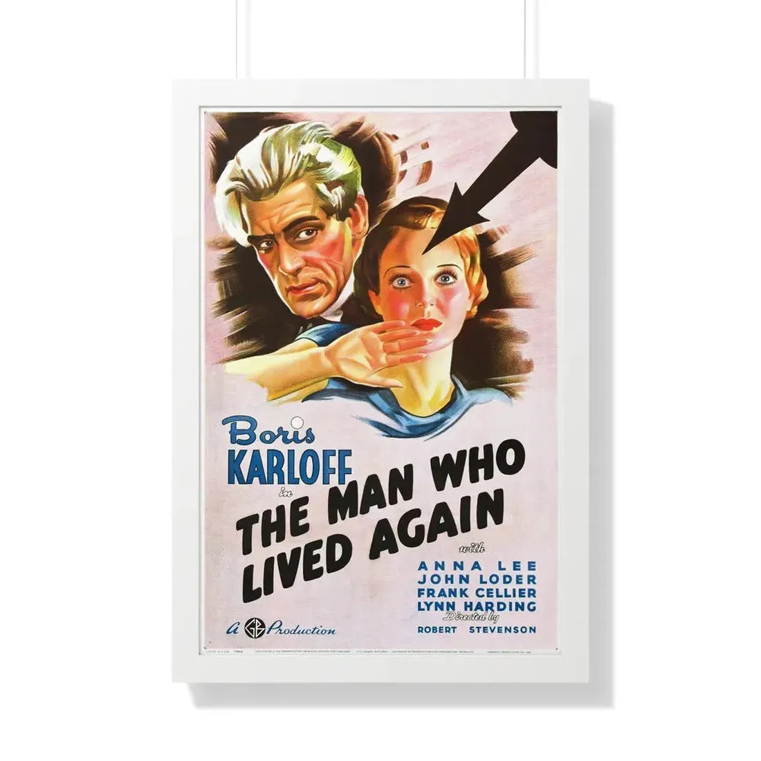 THE MAN WHO LIVED AGAIN 1936 - Framed Movie Poster 20" x 30" White - The Sticker Space