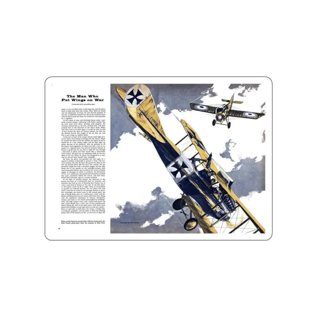 The Man Who Put Wings on War, Cavalier magazine, May 1958 (Magazine Illustration) STICKER Vinyl Die-Cut Decal White Die-Cut 6 Inch - The Sticker Space