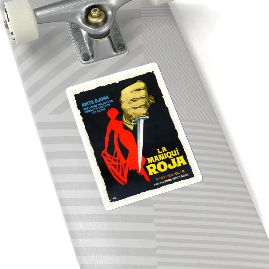 THE MANNEQUIN IN RED 1958 Movie Poster - STICKER Vinyl Kiss-Cut Decal - The Sticker Space