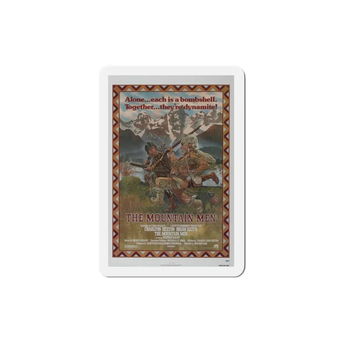 The Mountain Men 1980 Movie Poster Refrigerator Magnet 3 Inch - The Sticker Space