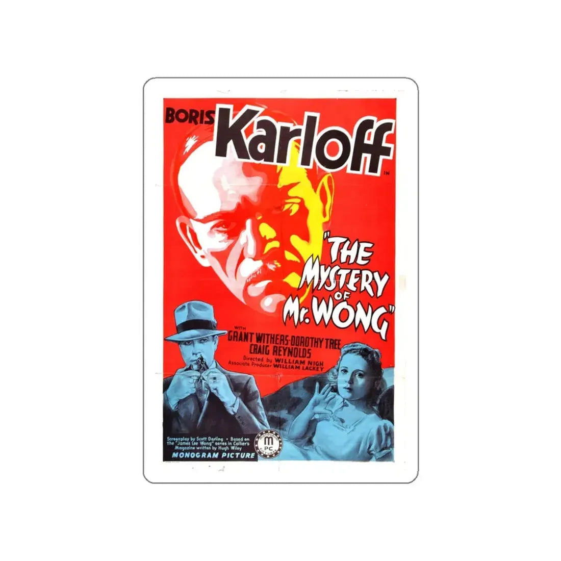 THE MYSTERY OF MR. WONG 1939 Movie Poster STICKER Vinyl Die-Cut Decal 5 Inch - The Sticker Space