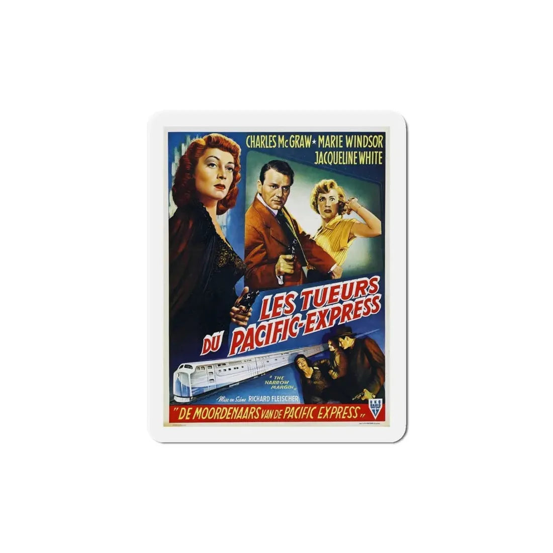 The Narrow Margin 1952 v2 Movie Poster Refrigerator Magnet 6 Inch - The Sticker Space