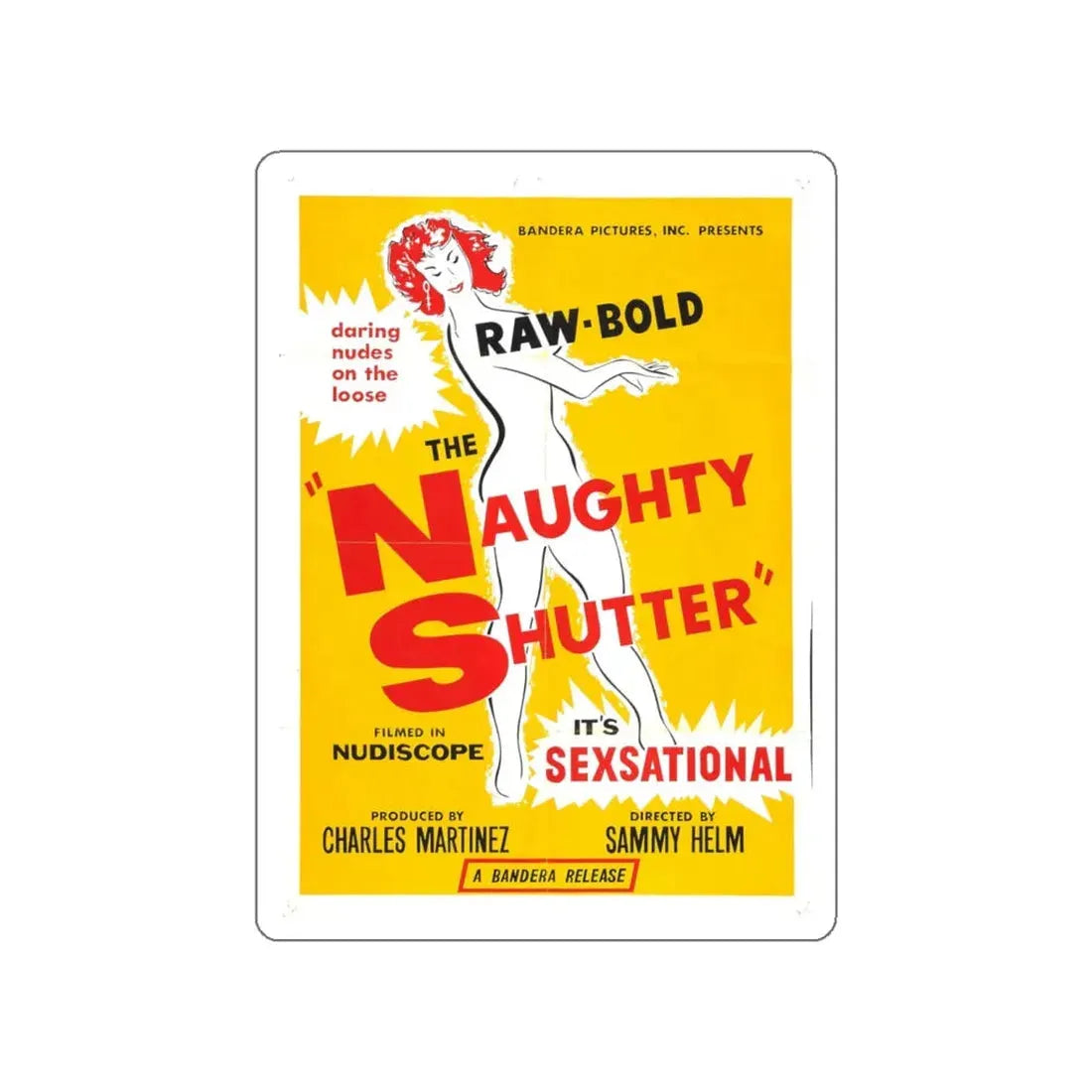 THE NAUGHTY SHUTTER 1963 Movie Poster STICKER Vinyl Die-Cut Decal 5 Inch - The Sticker Space