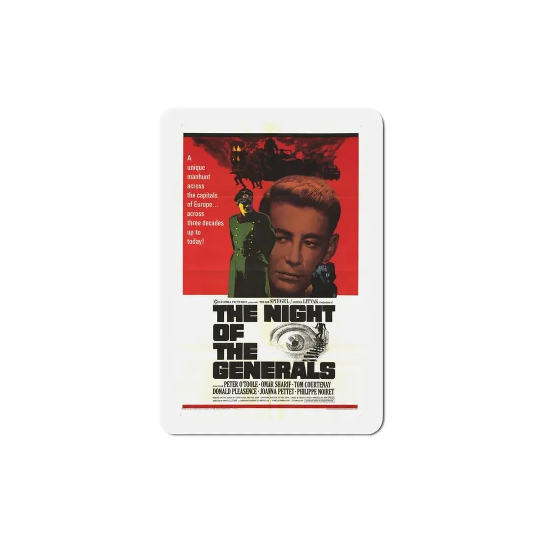 The Night of the Generals 1967 Movie Poster Refrigerator Magnet 4 Inch - The Sticker Space