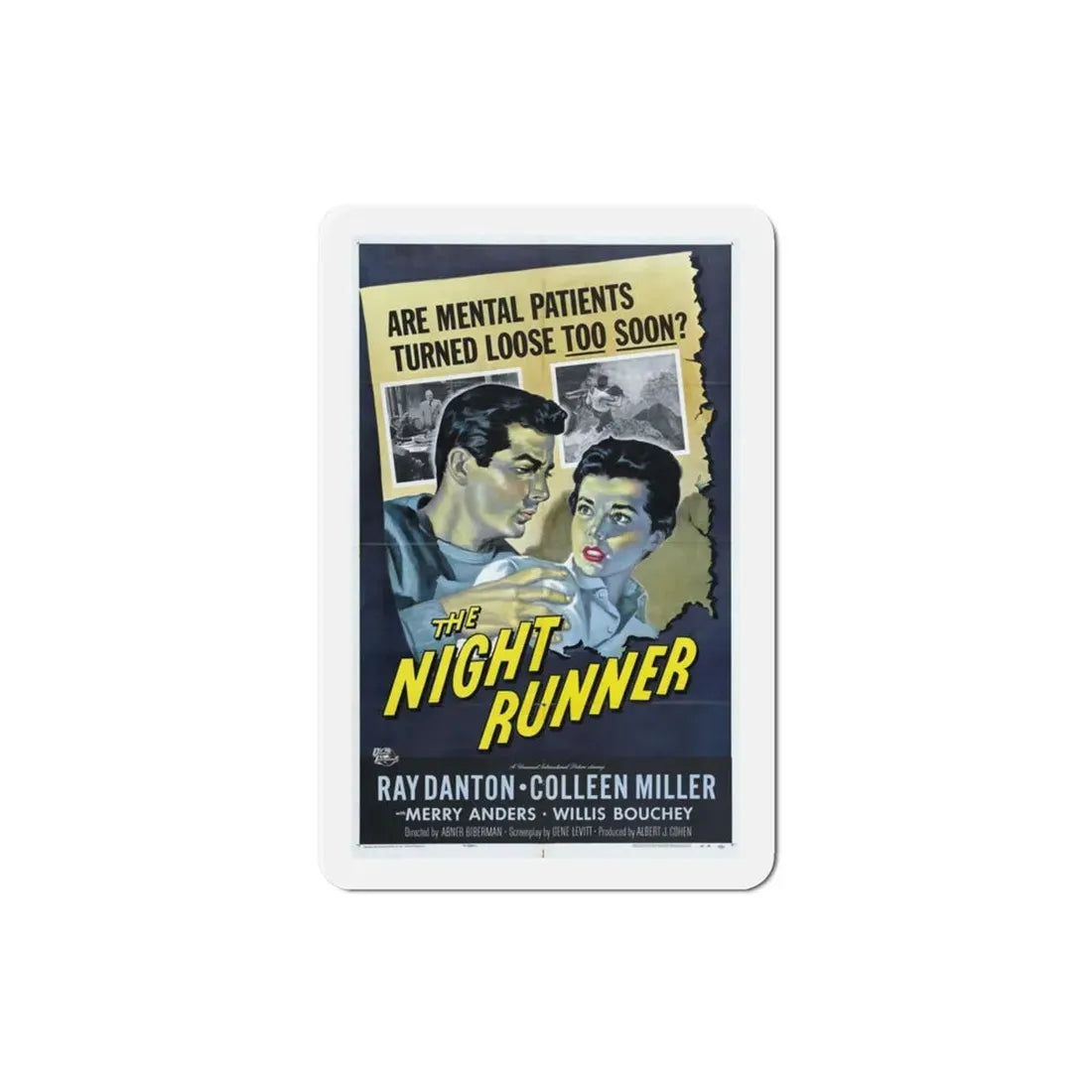 The Night Runner 1957 Movie Poster Refrigerator Magnet 3 Inch - The Sticker Space