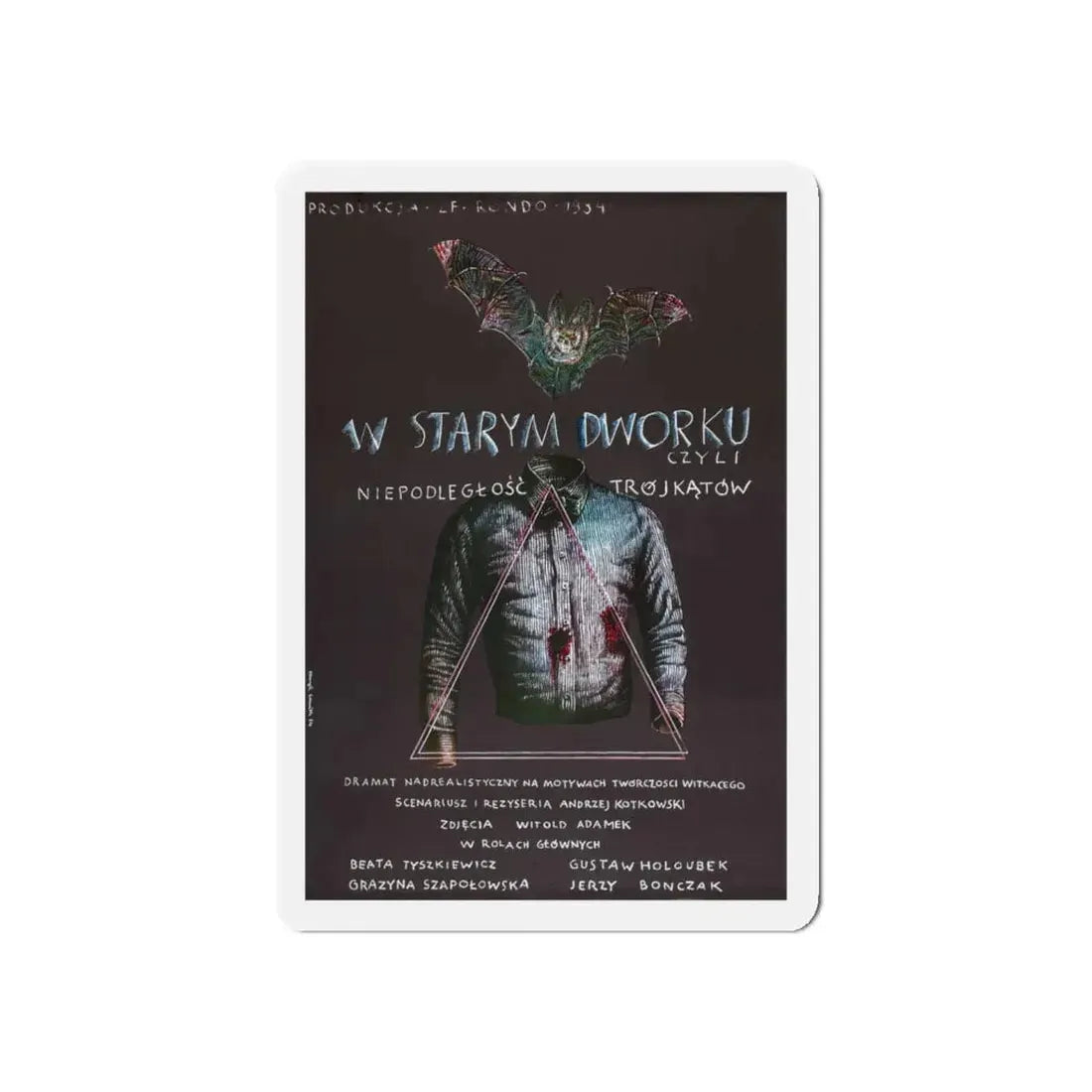 THE OLD MANOR OF LOOSE TRIANGLES 1985 Movie Poster - Refrigerator Magnet 5 Inch Die-Cut - The Sticker Space